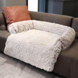 Calming Furniture Protector Dog Bed - Fuzzy Backrest - milospaw