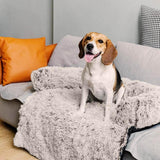 Calming Furniture Protector Dog Bed - Fuzzy Backrest - milospaw