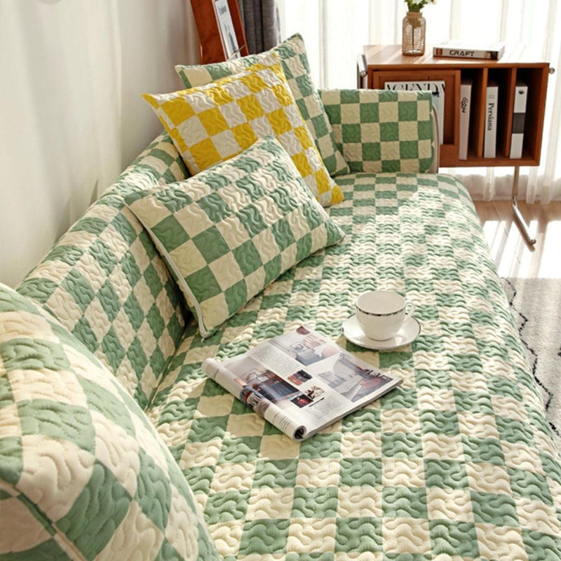 Colorful Checkerboard Anti-scratch Furniture Protector Couch Cover - milospaw