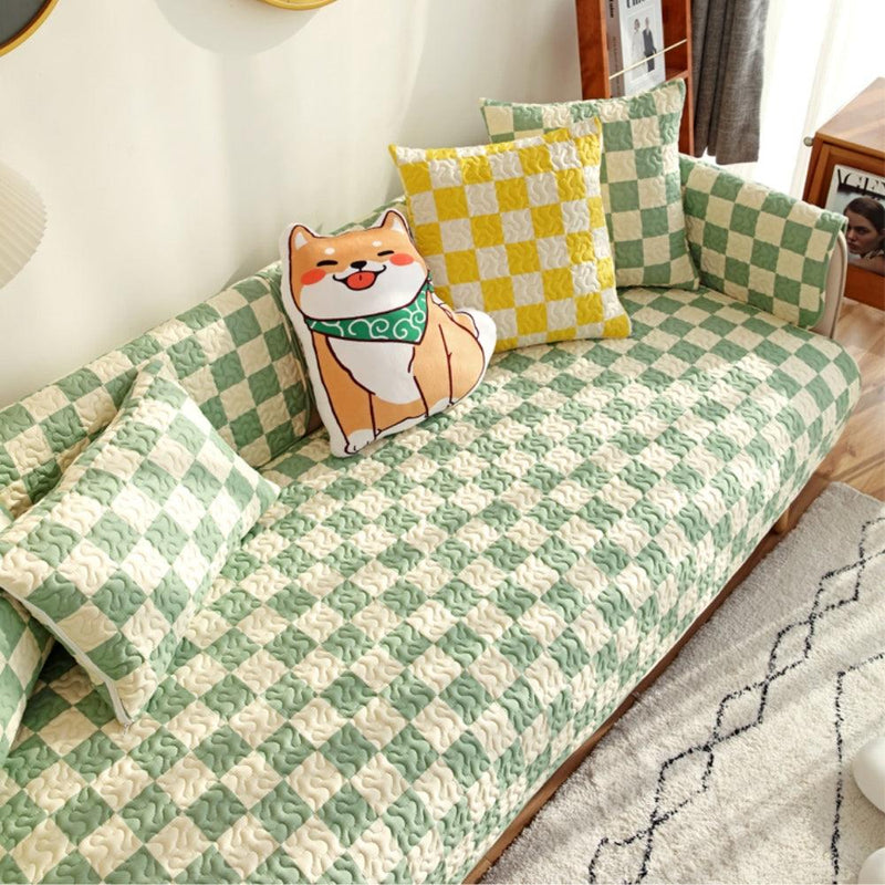 Colorful Checkerboard Anti-scratch Furniture Protector Couch Cover - milospaw