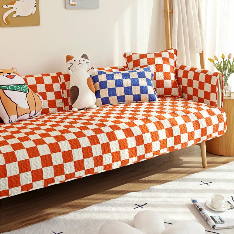 Colorful Checkerboard Anti-scratch Furniture Protector Couch Cover - milospaw