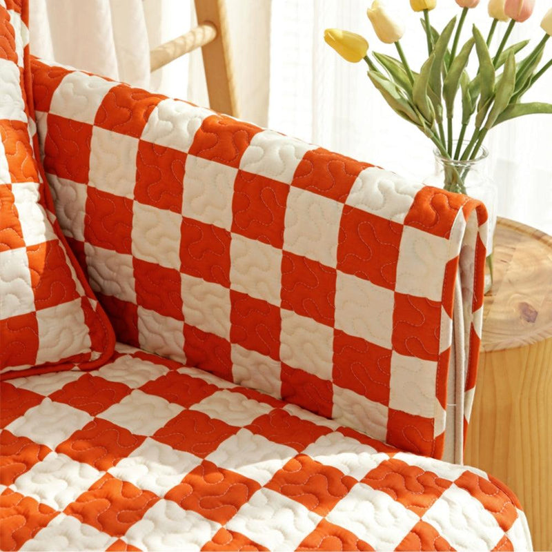 Colorful Checkerboard Anti-scratch Furniture Protector Couch Cover - milospaw