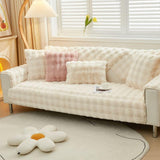 Cosy Plush Solid Colour Non-slip Couch Cover - milospaw