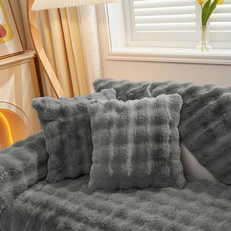 Cosy Plush Solid Colour Non-slip Couch Cover - milospaw