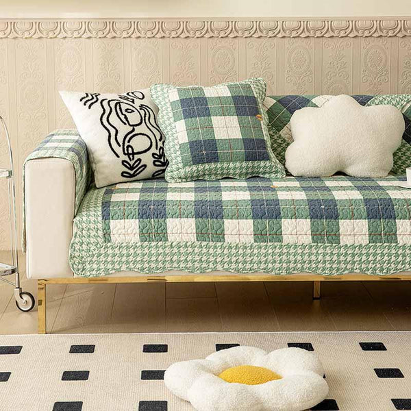 Cotton Plaid Anti-scratch Couch Cover - milospaw