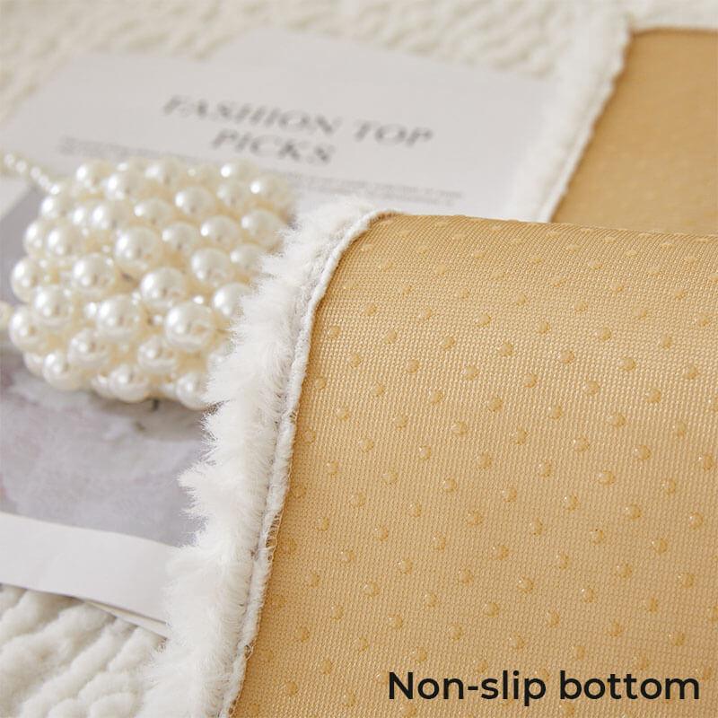 Cream Colour Berber Fleece Anti-Scratch Couch Cover - milospaw