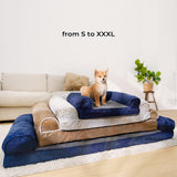 Faux Fleece & Suede Full Support Orthopedic Dog Bed - milospaw