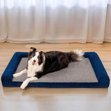 Faux Fleece & Suede Full Support Orthopedic Dog Bed - milospaw