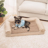 Faux Fleece & Suede Full Support Orthopedic Dog Bed - milospaw