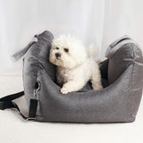 First Class Dog Car Seat Bed With Multifunction Hands Free Dog Leash With Safety Seat Belt - milospaw