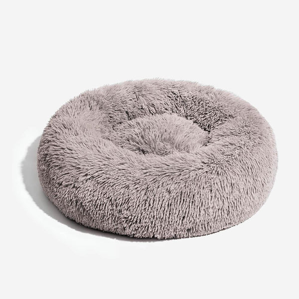 Fuzzy Round Fluffy Dog Bed - milospaw