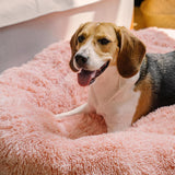 Fuzzy Round Fluffy Dog Bed - milospaw