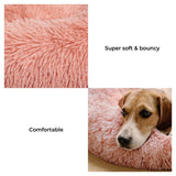 Fuzzy Round Fluffy Dog Bed - milospaw