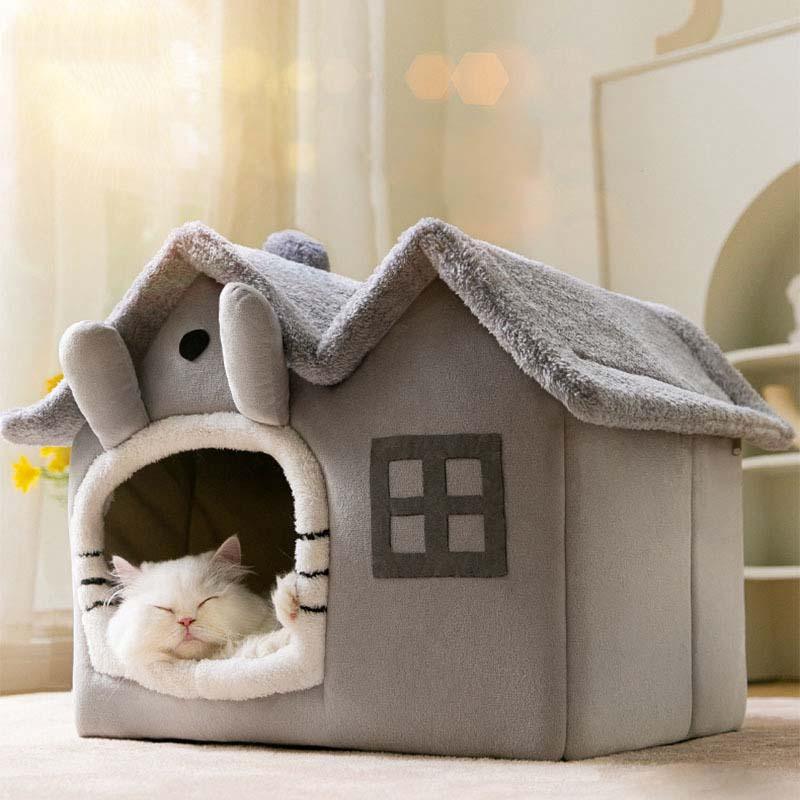 House Design Semi-Enclosed Cat Bed - milospaw