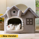 House Design Semi-Enclosed Cat Bed - milospaw