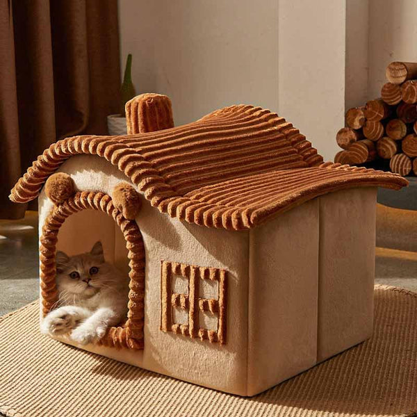 House Design Semi-Enclosed Cat Bed - milospaw