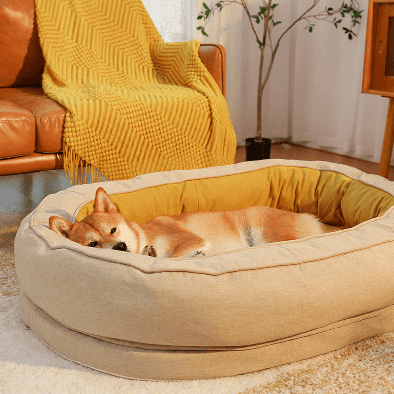 Leaf Shape Dog Blanket With Donut Dog Bed - milospaw