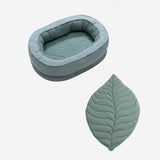 Leaf Shape Dog Blanket With Donut Dog Bed - milospaw