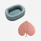 Leaf Shape Dog Blanket With Donut Dog Bed - milospaw