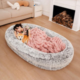 Luxury Super Large Sleep Deeper Human Dog Bed - milospaw