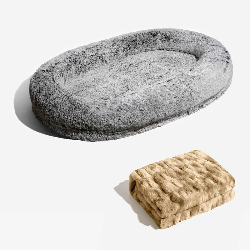 Luxury Super Large Sleep Deeper Human Dog Bed - milospaw