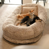 Luxury Super Large Sleep Deeper Human Dog Bed - milospaw