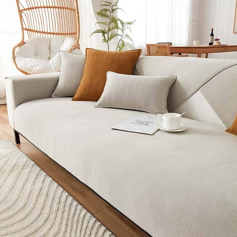 Nature Linen Handwoven Anti-scratch Couch Cover - milospaw