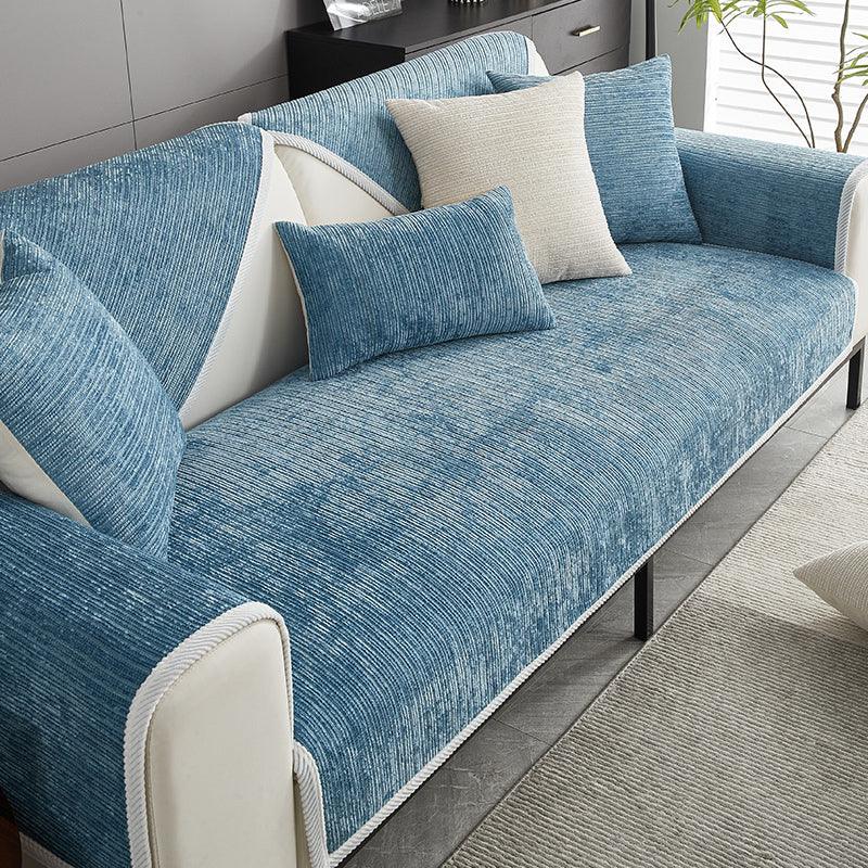 Simple Striped Chenille Anti-scratch Couch Cover - milospaw