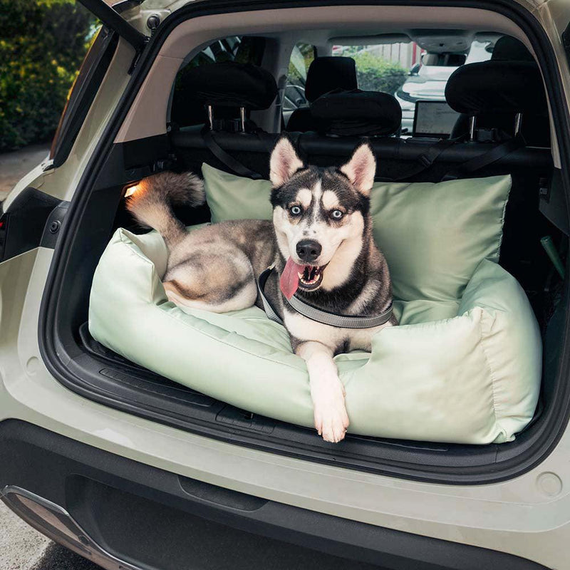 Travel Bolster Safety Medium Large Dog Car Back Seat Bed - milospaw