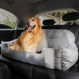 Travel Bolster Safety Medium Large Dog Car Back Seat Bed - milospaw