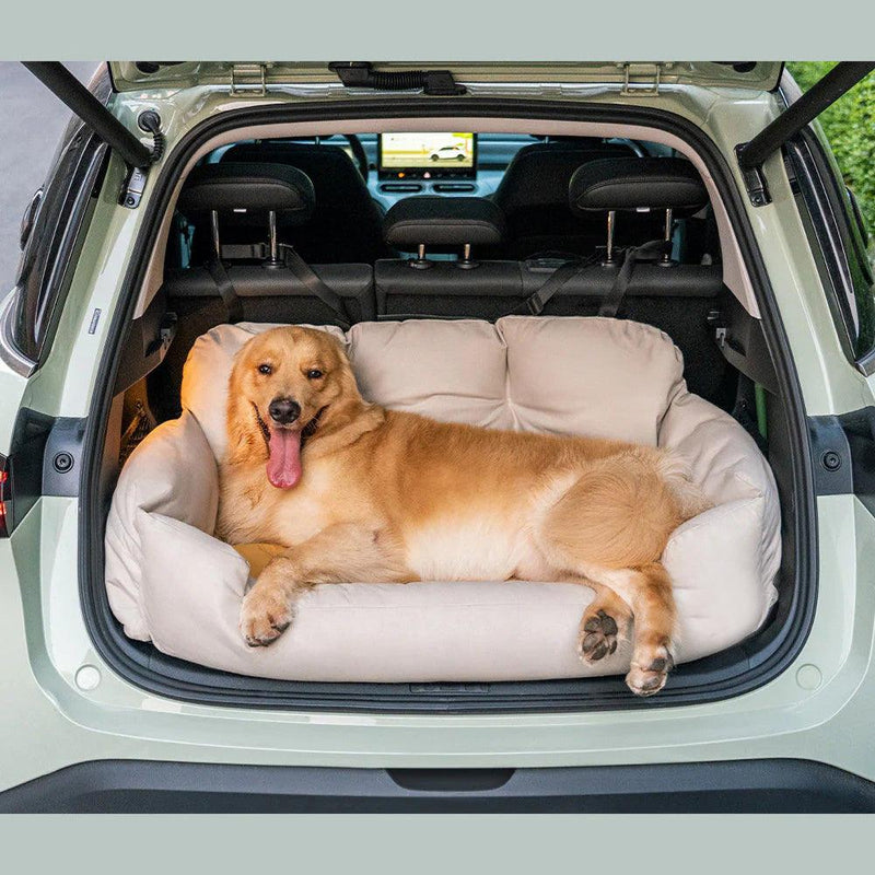 Travel Bolster Safety Medium Large Dog Car Back Seat Bed - milospaw