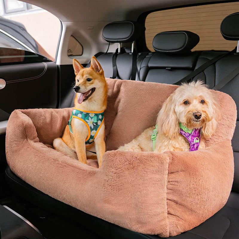 Travel Bolster Safety Medium Large Dog Car Back Seat Bed - milospaw