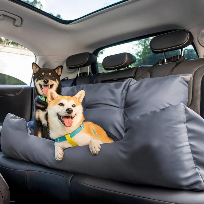 Travel Bolster Safety Medium Large Dog Car Back Seat Bed - milospaw