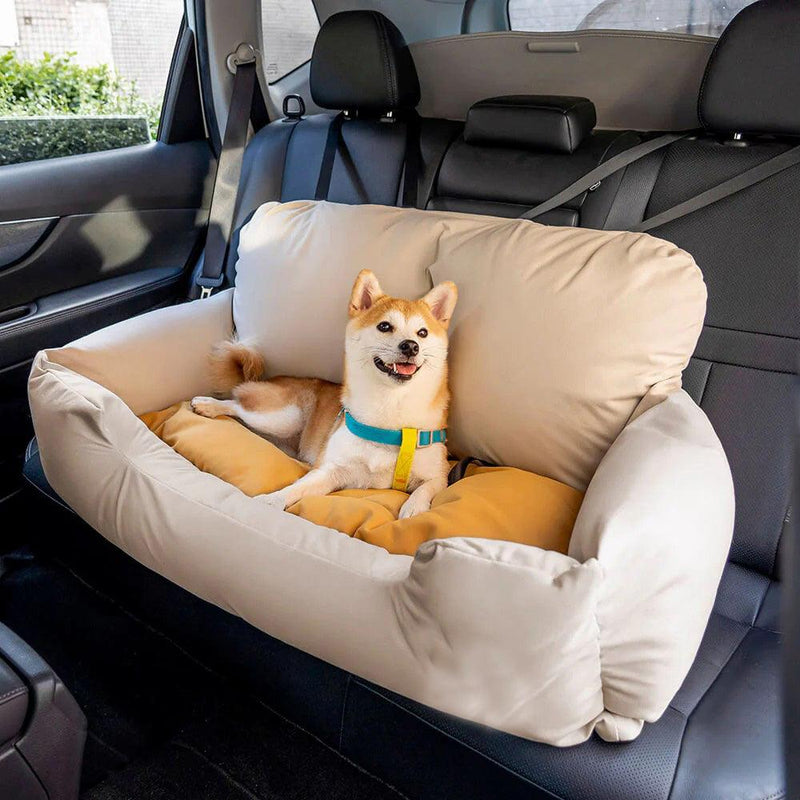 Travel Bolster Safety Medium Large Dog Car Back Seat Bed - milospaw