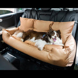 Travel Bolster Safety Waterproof Medium Large Dog Car Back Seat Bed - milospaw