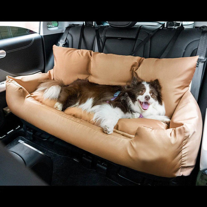 Travel Bolster Safety Waterproof Medium Large Dog Car Back Seat Bed - milospaw