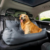 Travel Bolster Safety Waterproof Medium Large Dog Car Back Seat Bed - milospaw