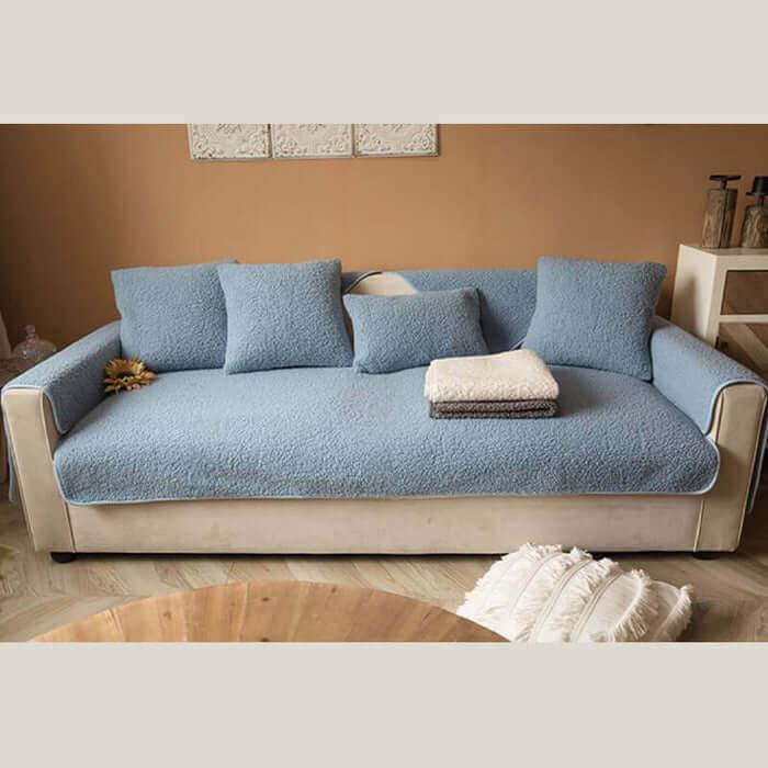 Ultrasoft Teddy Fleece Warm Non-Slip Couch Cover - milospaw