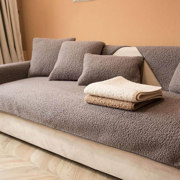 Ultrasoft Teddy Fleece Warm Non-Slip Couch Cover - milospaw