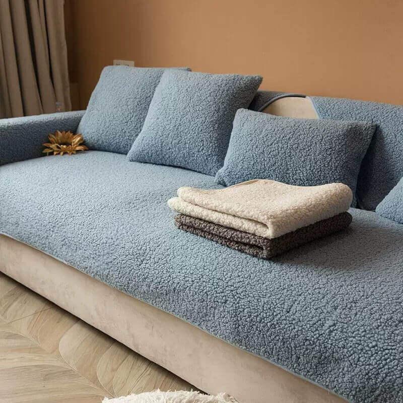 Ultrasoft Teddy Fleece Warm Non-Slip Couch Cover - milospaw