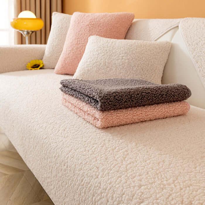 Ultrasoft Teddy Fleece Warm Non-Slip Couch Cover - milospaw