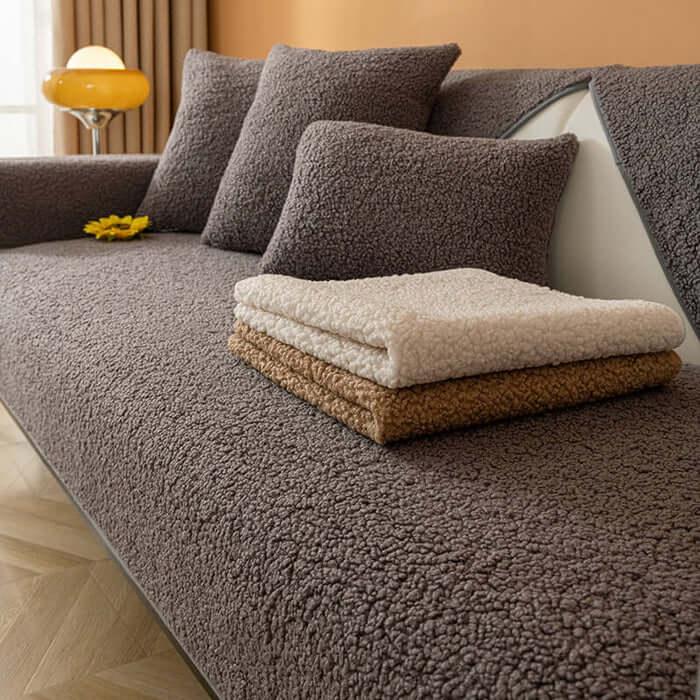 Ultrasoft Teddy Fleece Warm Non-Slip Couch Cover - milospaw