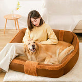 Vintage Large Cozy Calming Sofa Dog Bed - milospaw