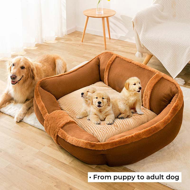 Vintage Large Cozy Calming Sofa Dog Bed - milospaw