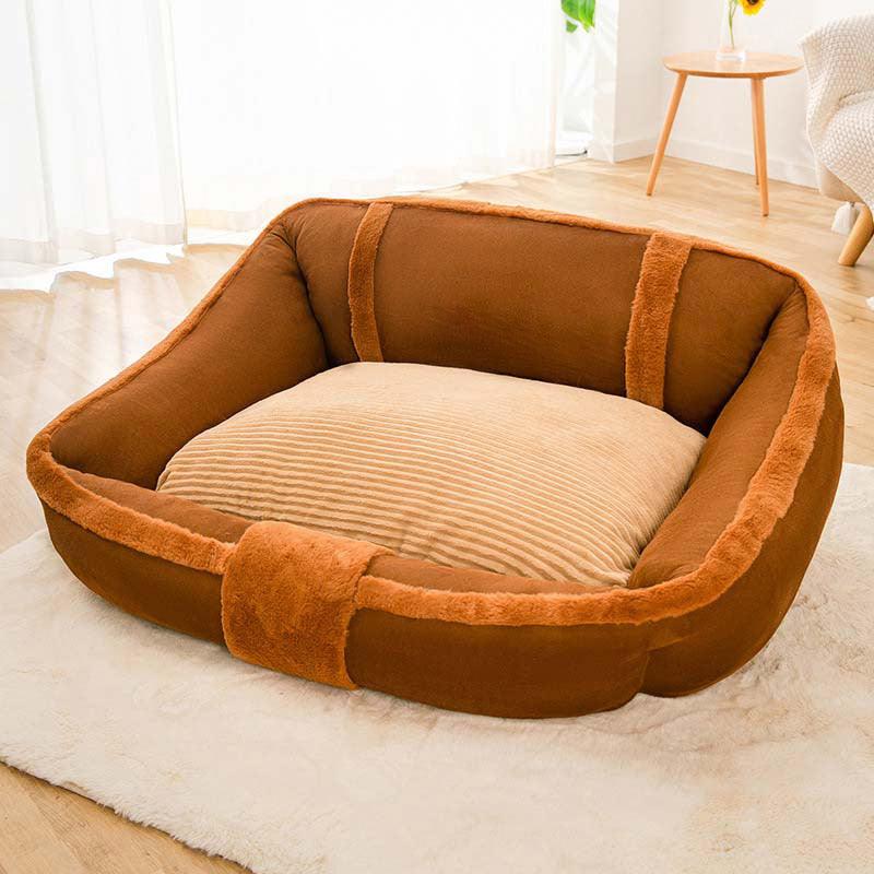 Vintage Large Cozy Calming Sofa Dog Bed - milospaw