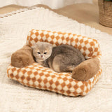 Vintage Leisure Diamond Dog & Cat Sofa Bed - milospaw