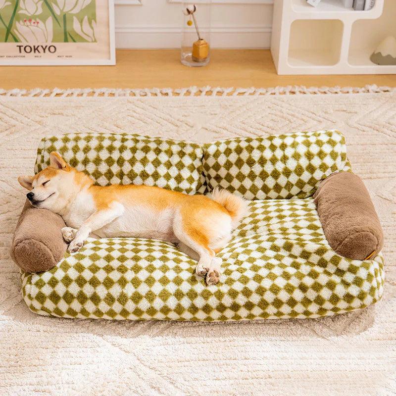 Vintage Leisure Diamond Dog & Cat Sofa Bed - milospaw